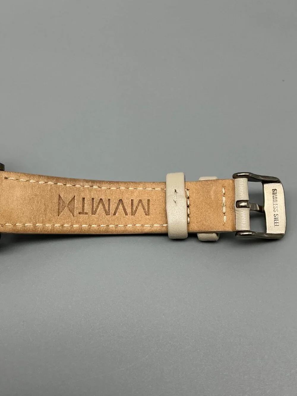 MVMT Nova Lyra Watch Women 38mm Silver Tone Leather Band Day Date New Battery